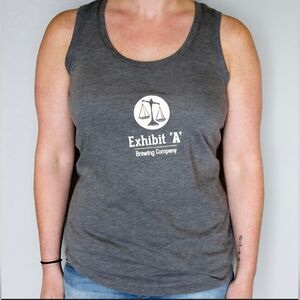 NWOT Exhibit A Brewering Company Logo District Made Tank Top Grey Heather XXL